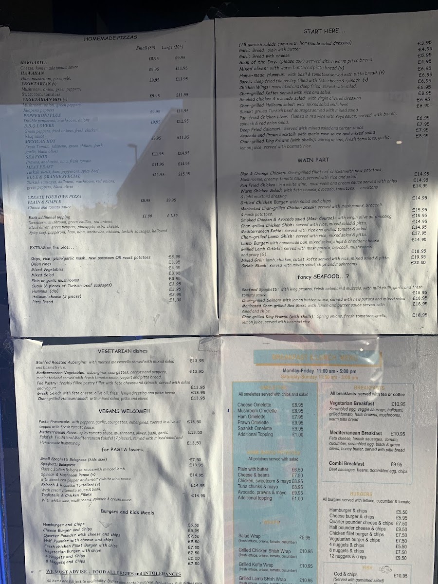 Blue & Orange Menu 1