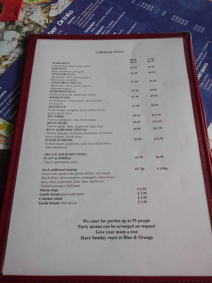 Blue & Orange Menu 10