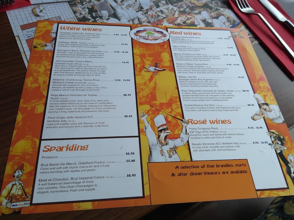 Blue & Orange Menu 4