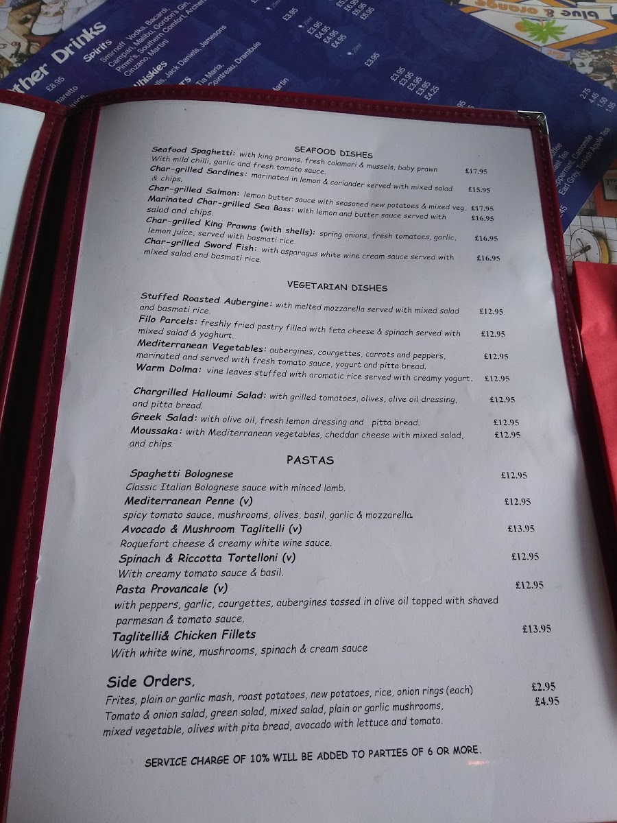 Blue & Orange Menu 5