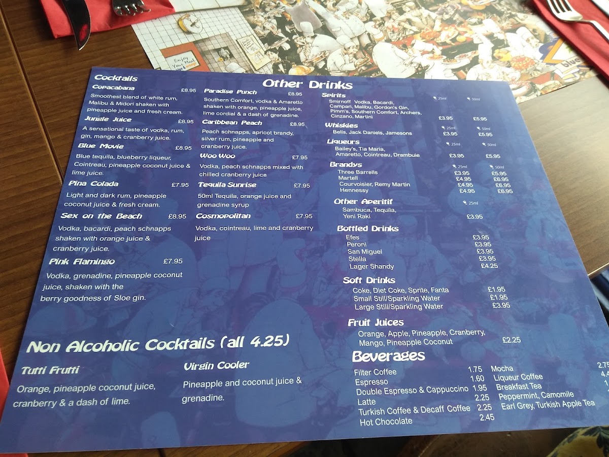 Blue & Orange Menu 6