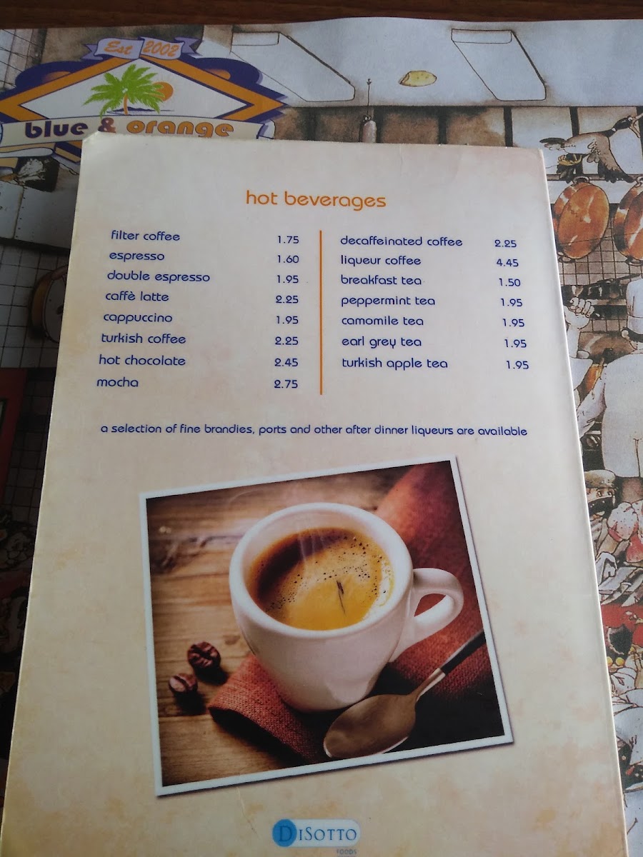 Blue & Orange Menu 8