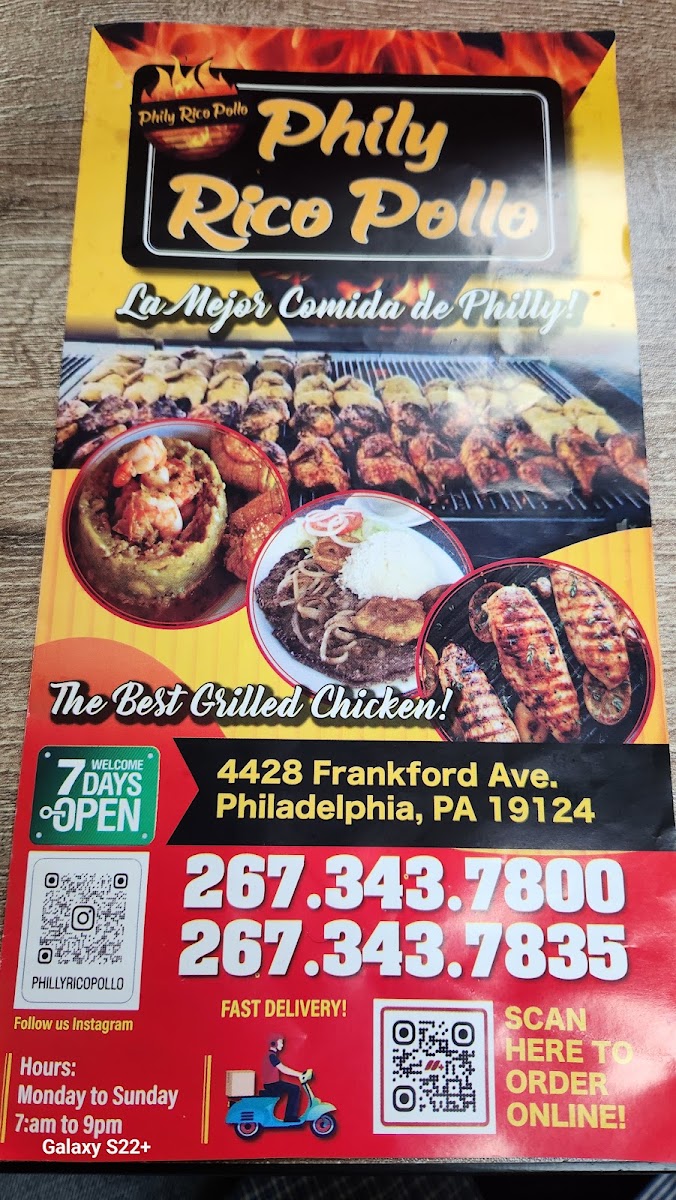Philly Rico Pollo Menu 10