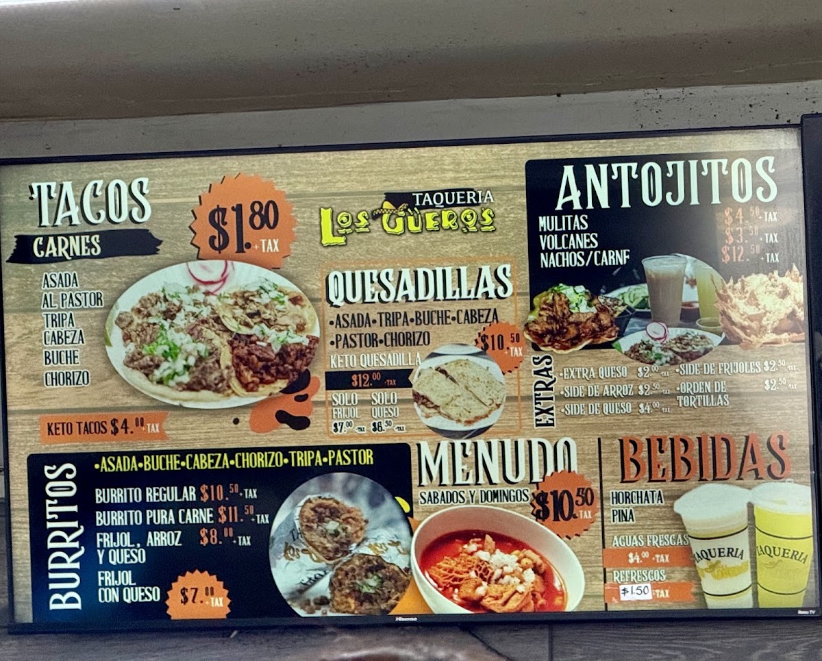 Taqueria Los Gueros #1 Menu 1