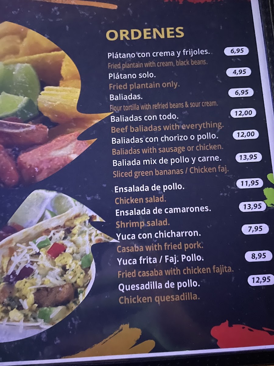 Irene's Pupusas Menu 1