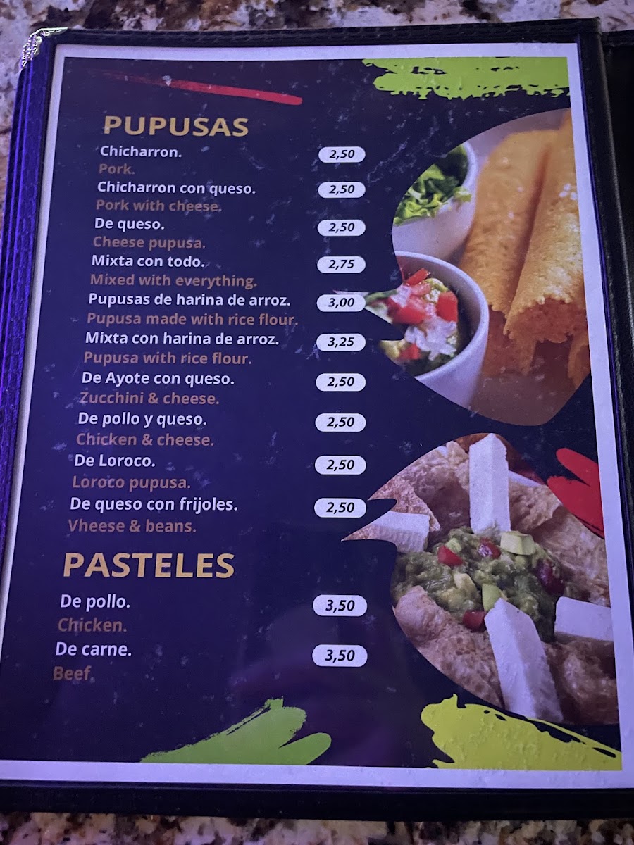Irene's Pupusas Menu 4