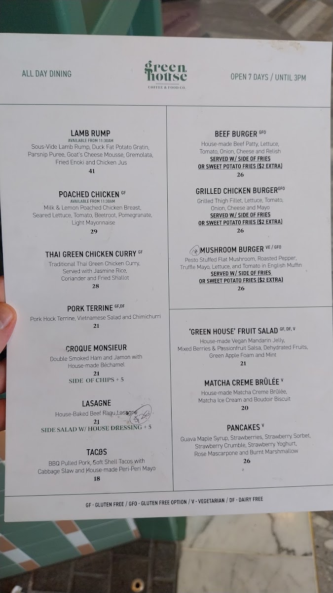 Greenhouse Menu 4