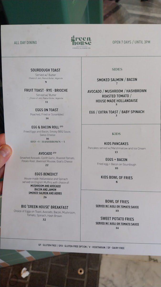 Greenhouse Menu 5