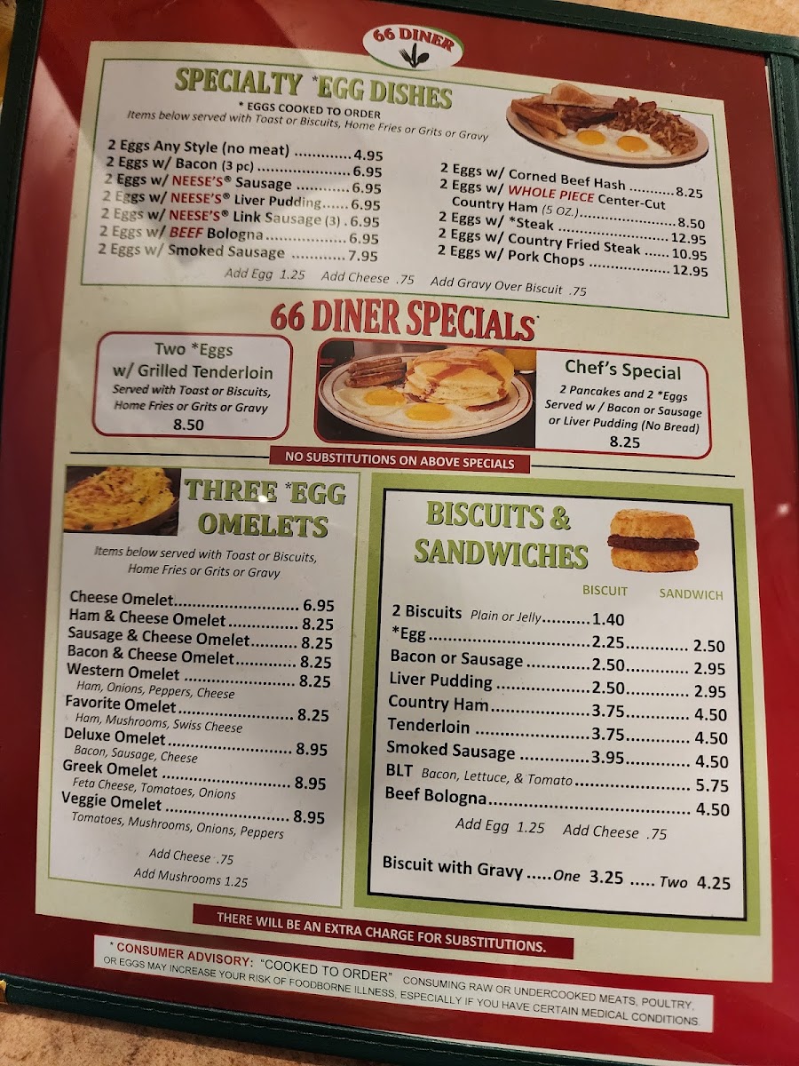 66 Diner Menu 2