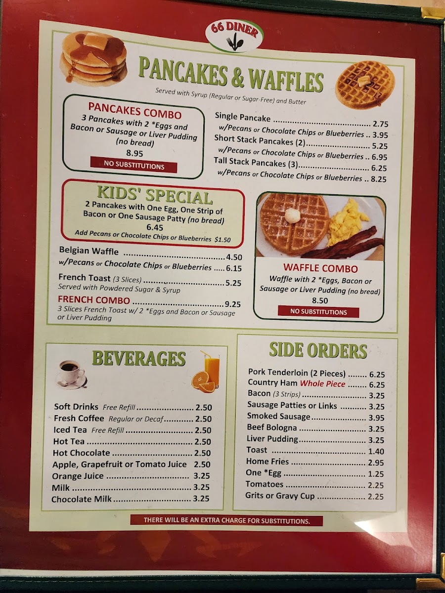 66 Diner Menu 3