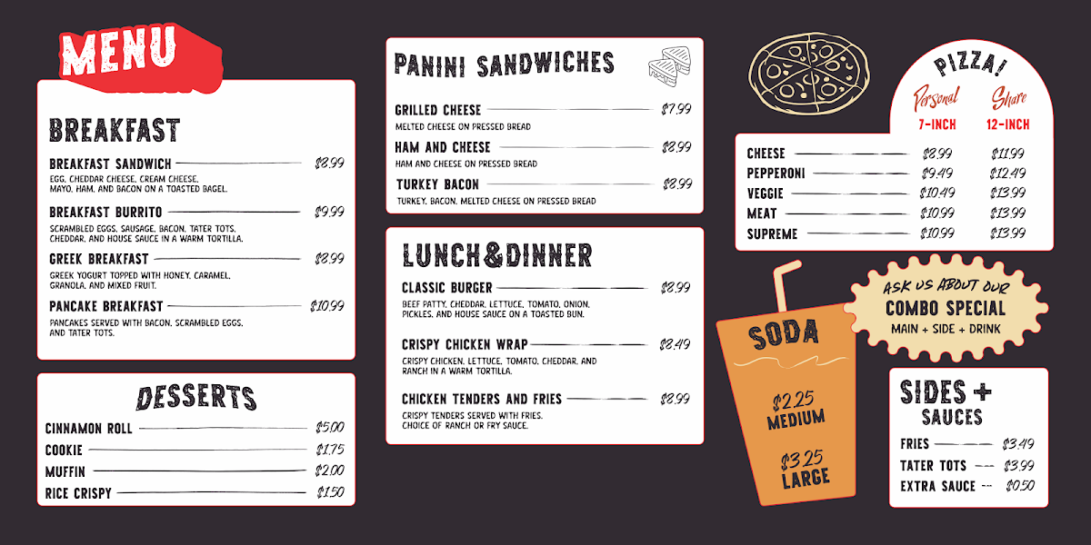 Rise & Grind Coffee Menu 1
