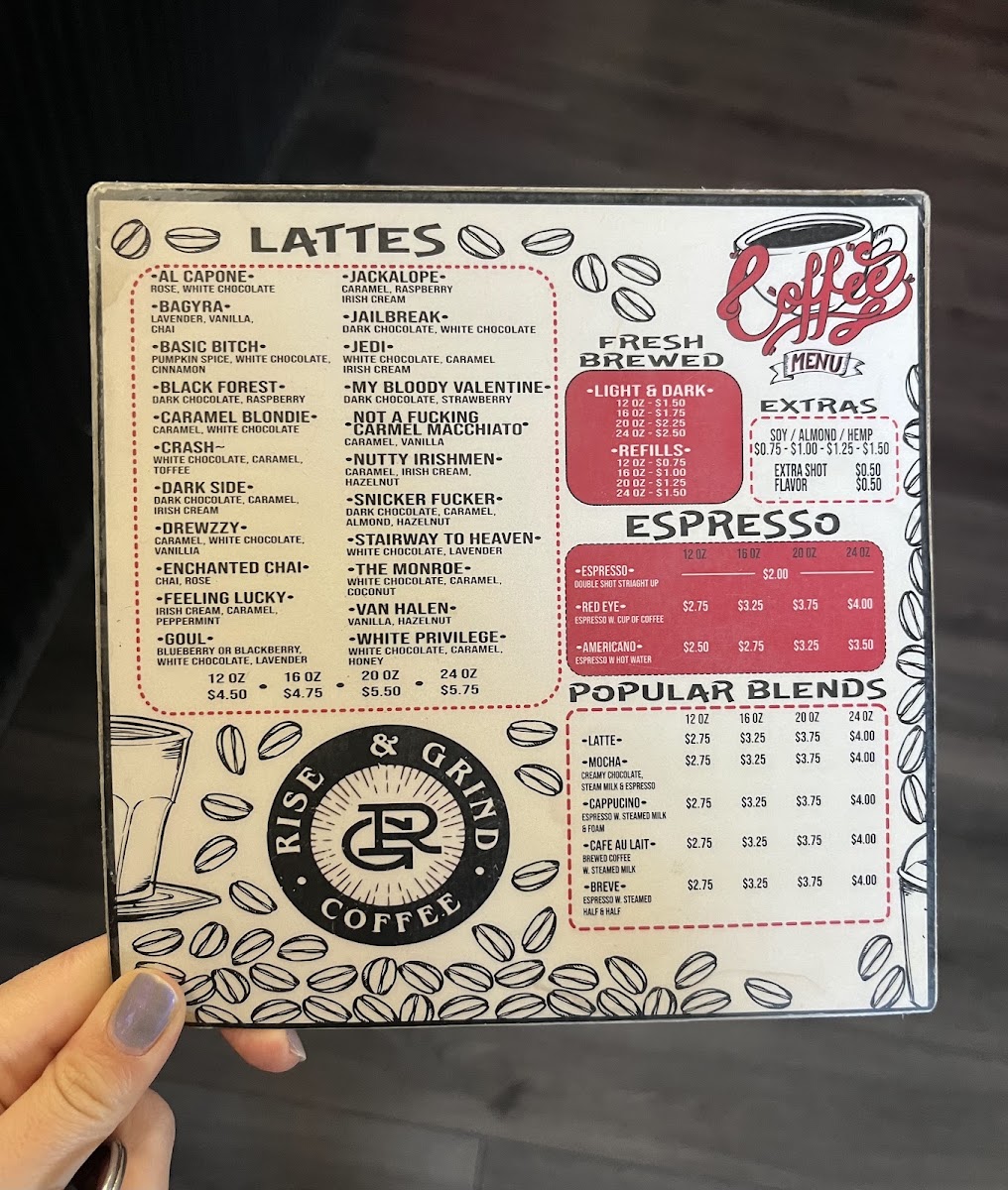 Rise & Grind Coffee Menu 6