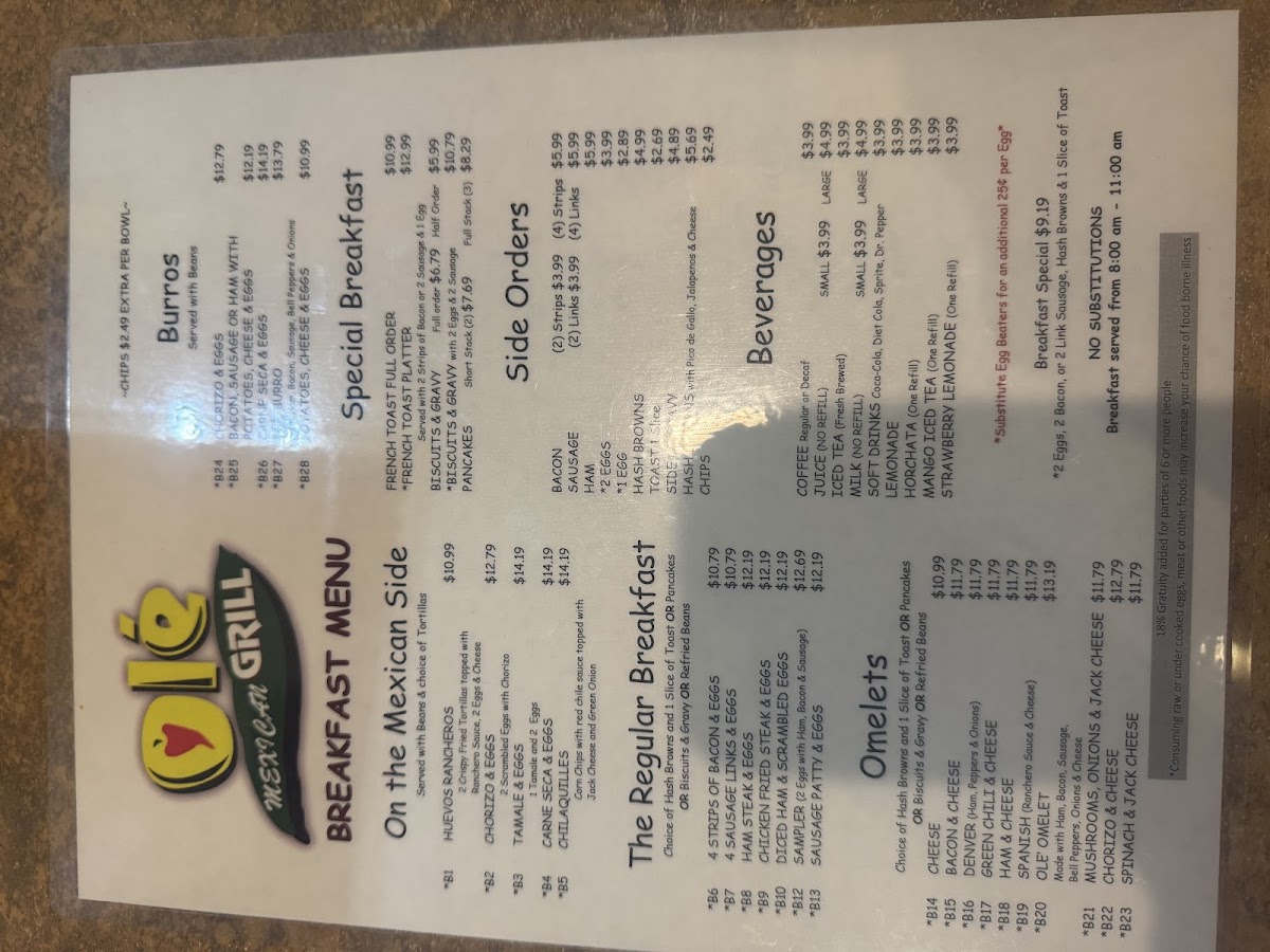 Ole' Mexican Grill Menu 10