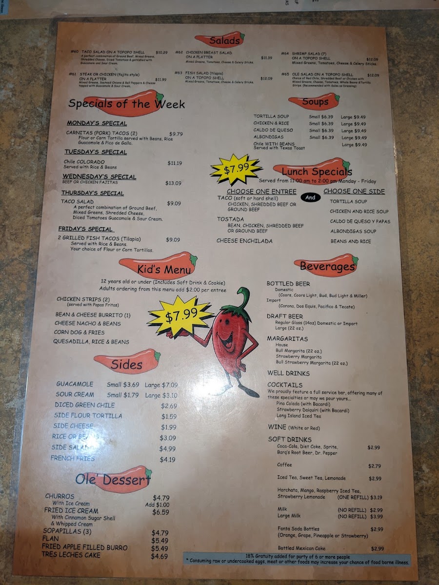 Ole' Mexican Grill Menu 3