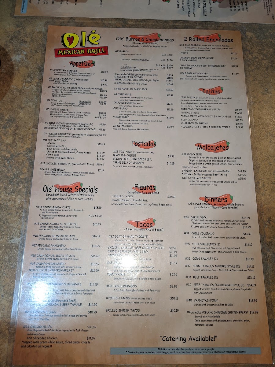 Ole' Mexican Grill Menu 5