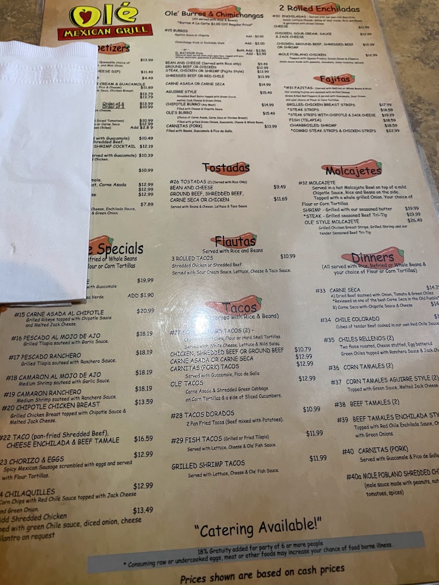 Ole' Mexican Grill Menu 7