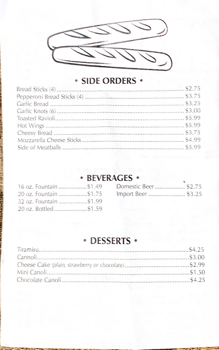Milano's N.Y. Pizza Menu 3