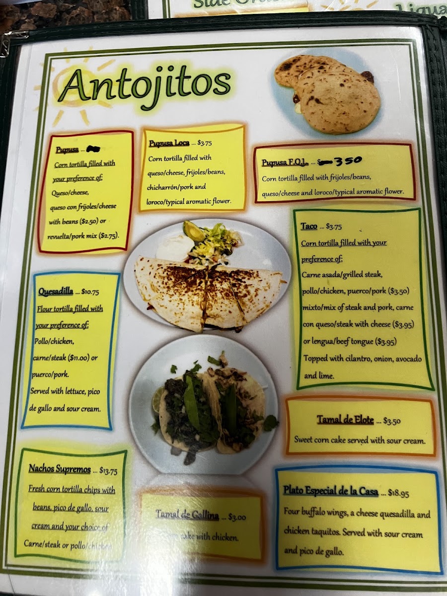 El Mirador Menu 1