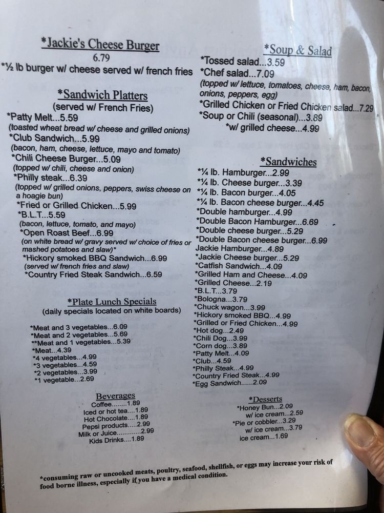 Paul & Jackie's Country Kitchen Menu 6