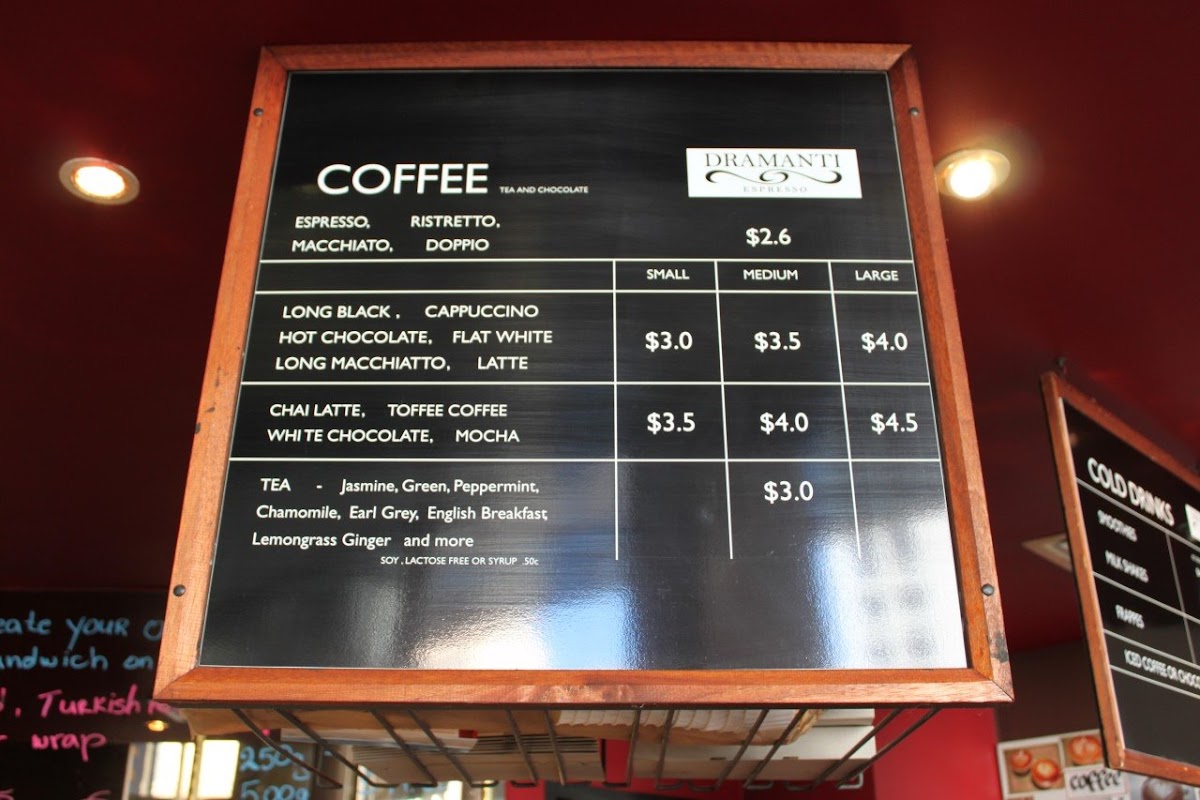 Cafe Pronto Menu 1