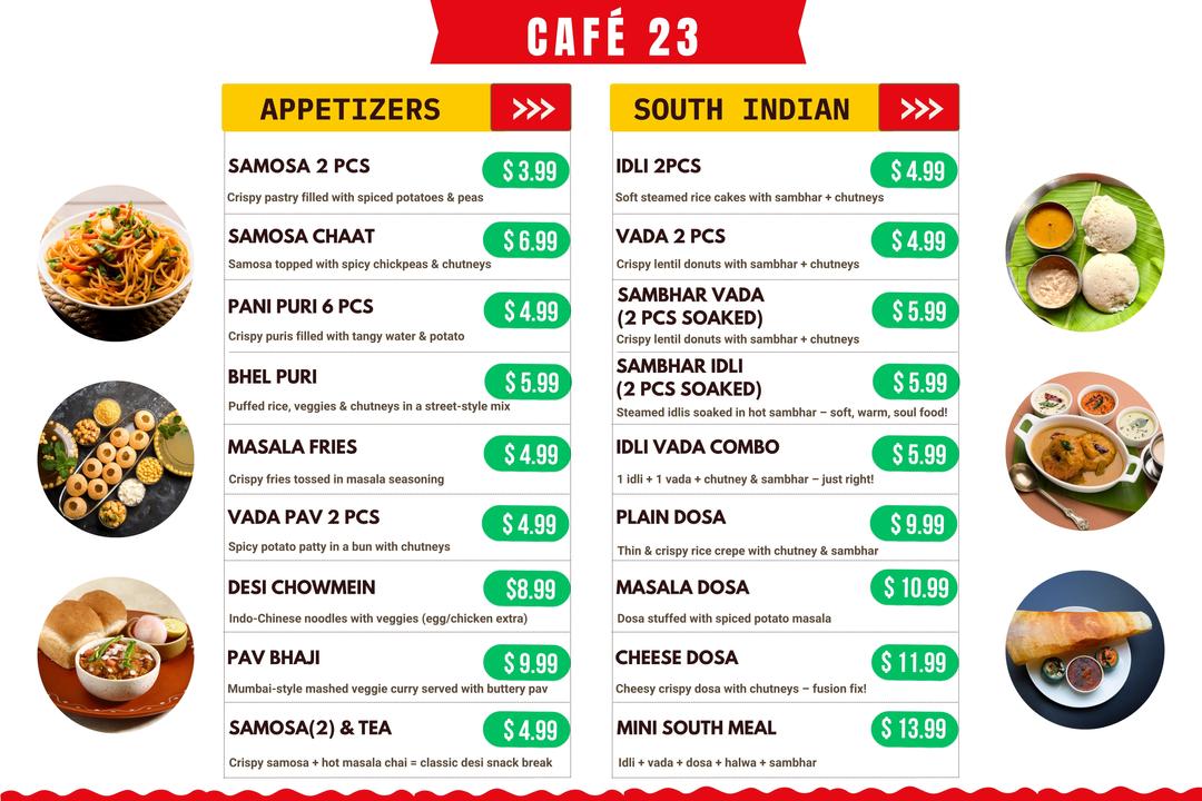 Cafe 23 – Indian Street Food Menu 2