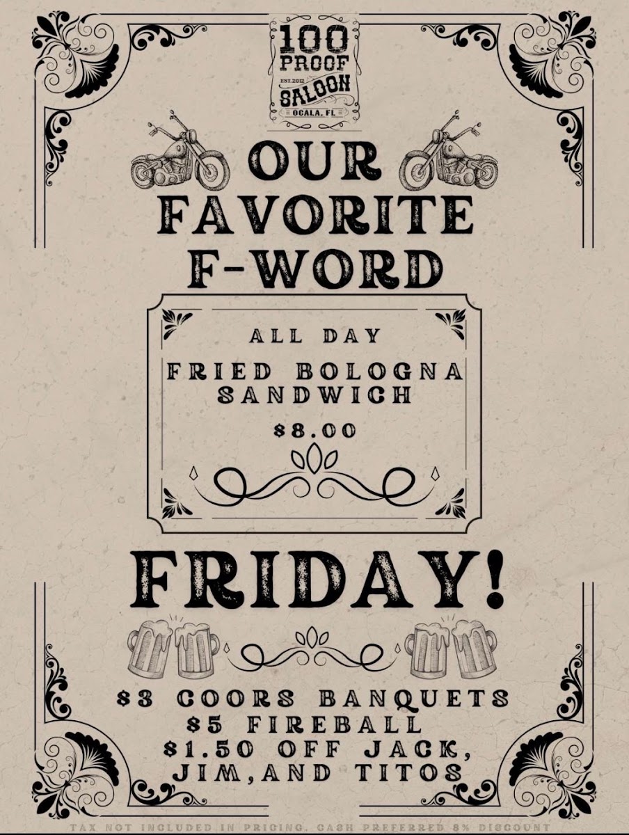 100 Proof Saloon Menu 10