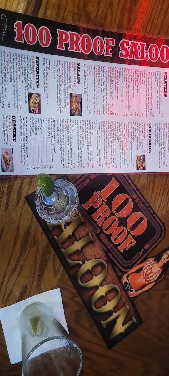 100 Proof Saloon Menu 9
