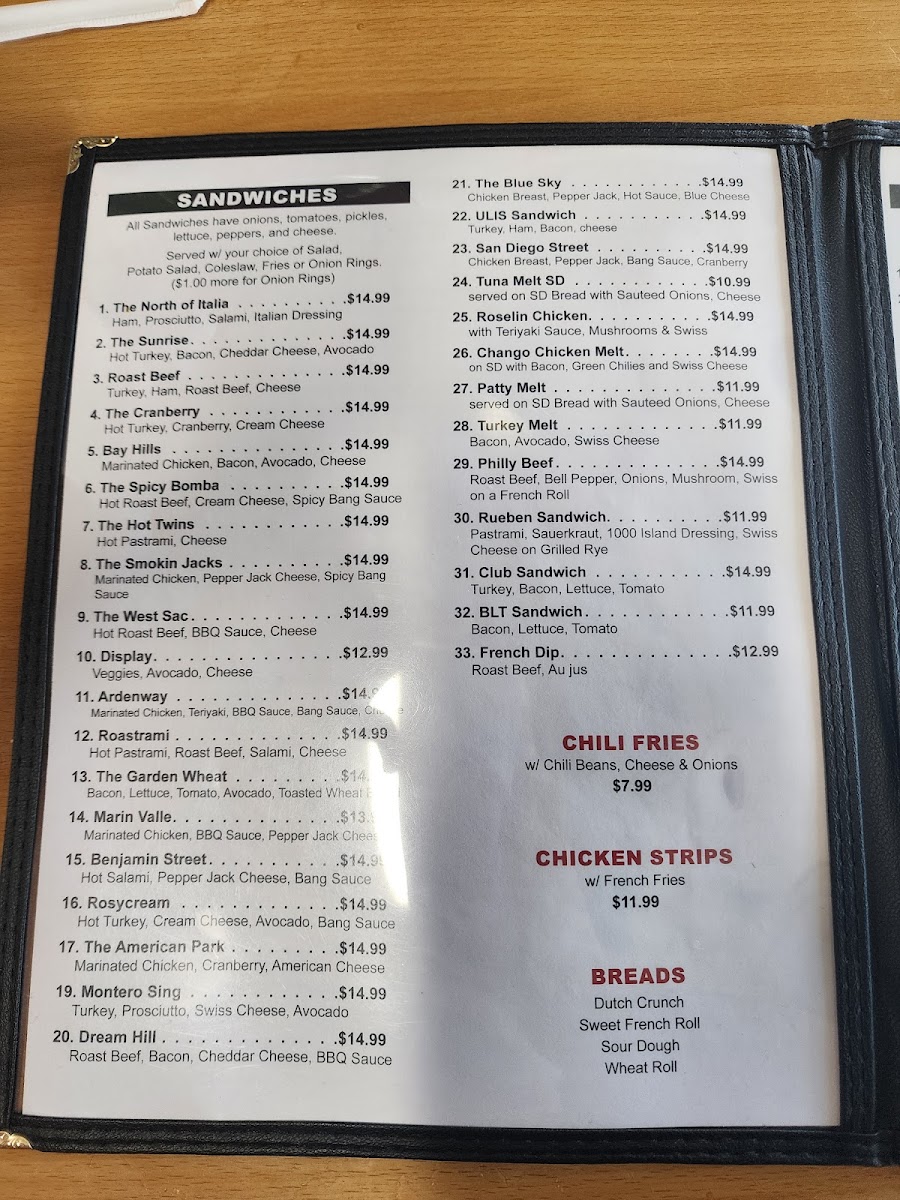 Serrano's Cafe Menu 2