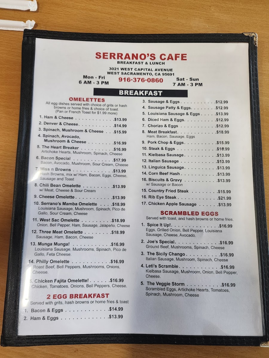 Serrano's Cafe Menu 4