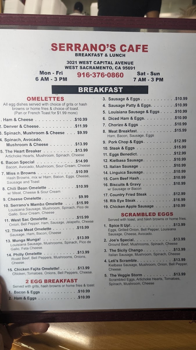 Serrano's Cafe Menu 7