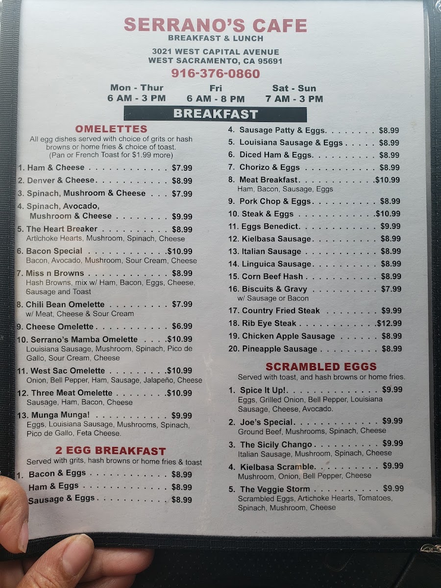 Serrano's Cafe Menu 8