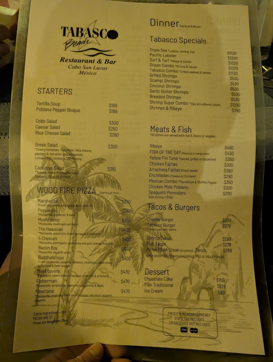 Tabasco Beach Menu 4