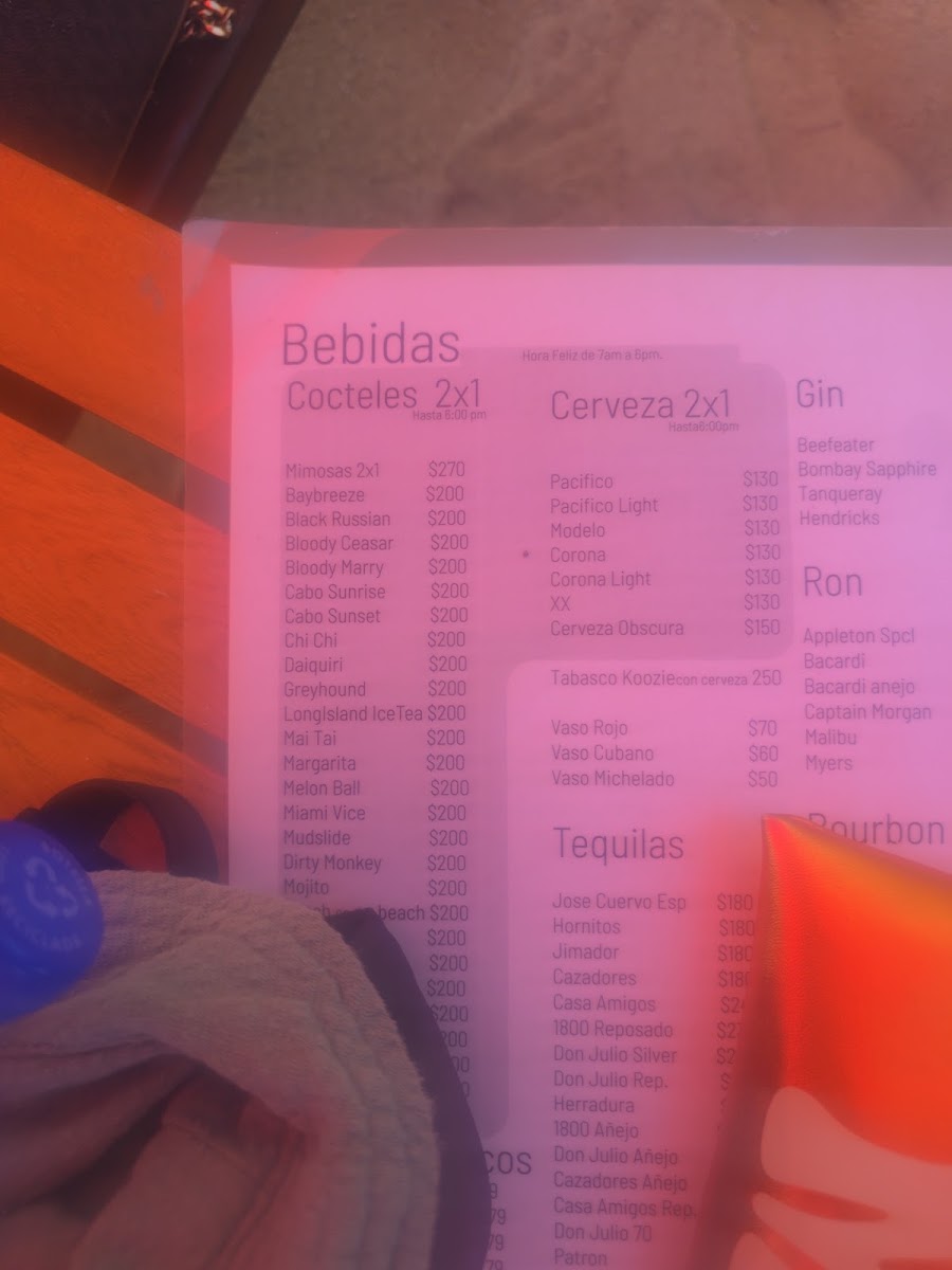 Tabasco Beach Menu 6