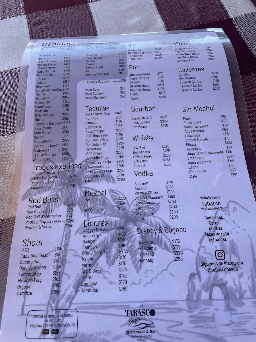 Tabasco Beach Menu 7