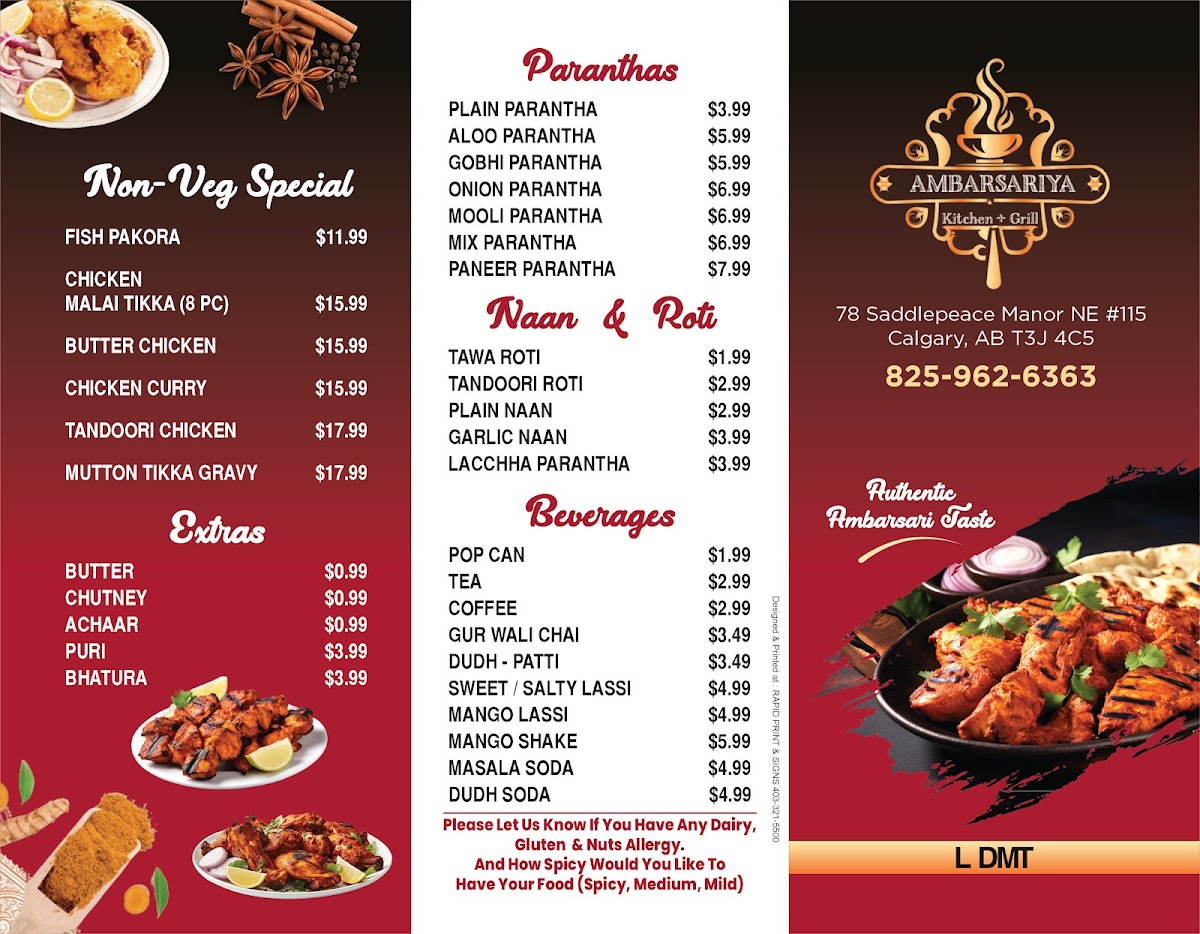 Ambarsariya kitchen + Grill Menu 1