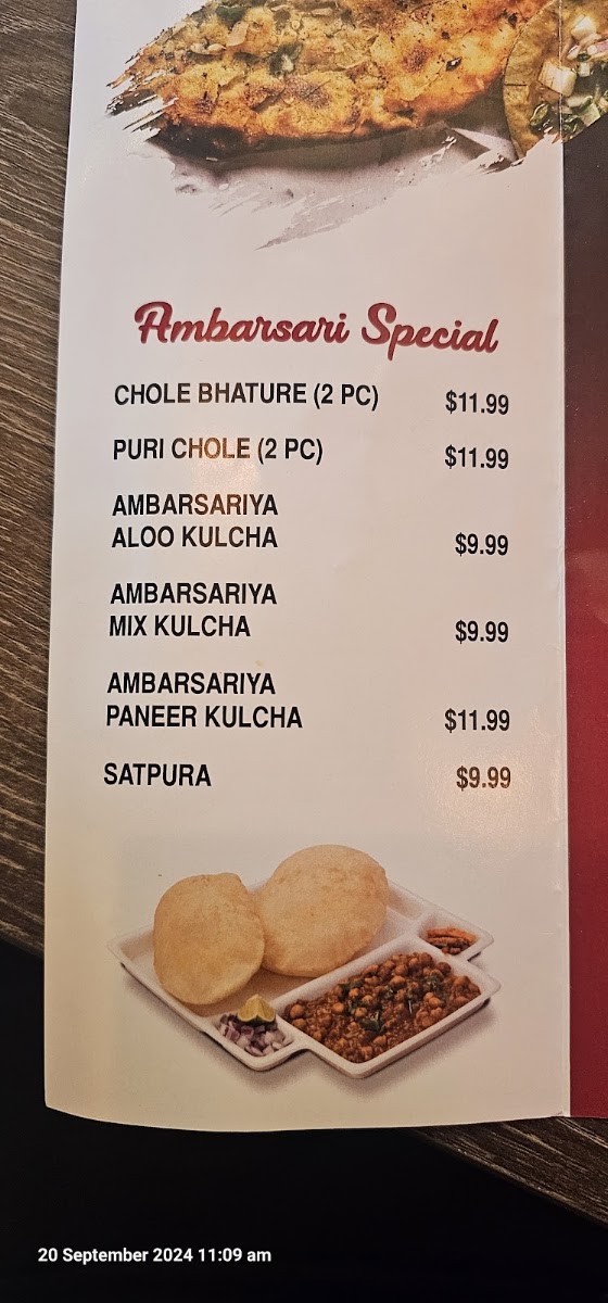 Ambarsariya kitchen + Grill Menu 3