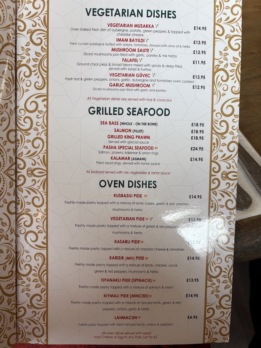 Kemal Pasha Menu 3