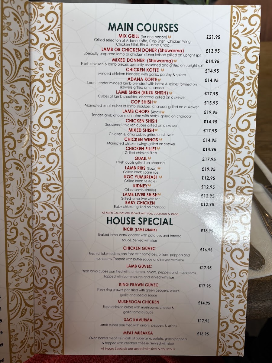 Kemal Pasha Menu 6
