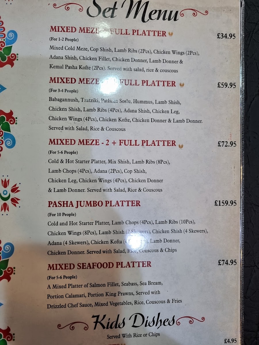 Kemal Pasha Menu 7