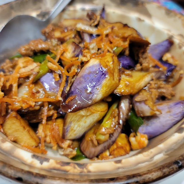 Eggplant with Shredded Pork Salted Fish