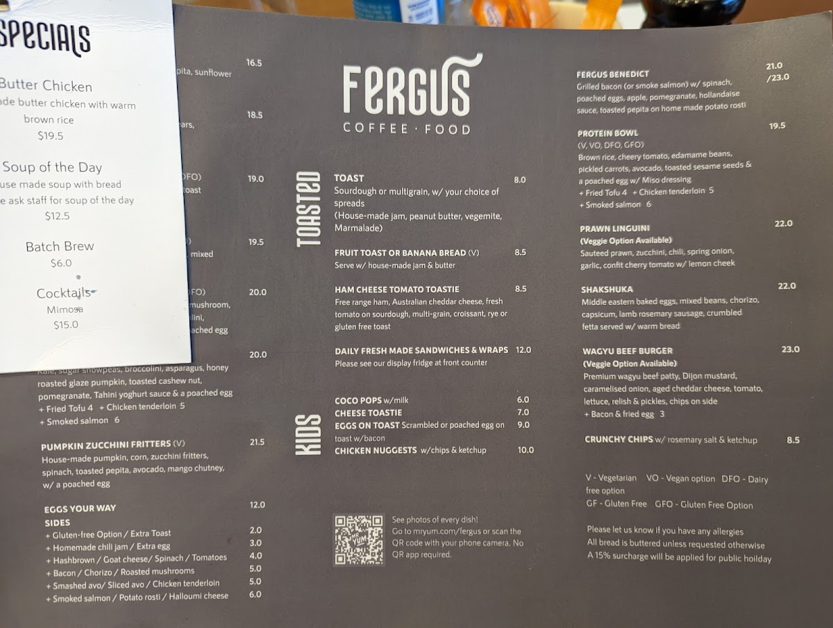 Fergus Cafe Menu 2