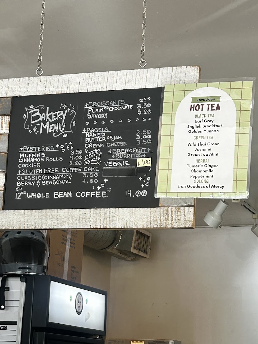 Java Joe's Menu 2