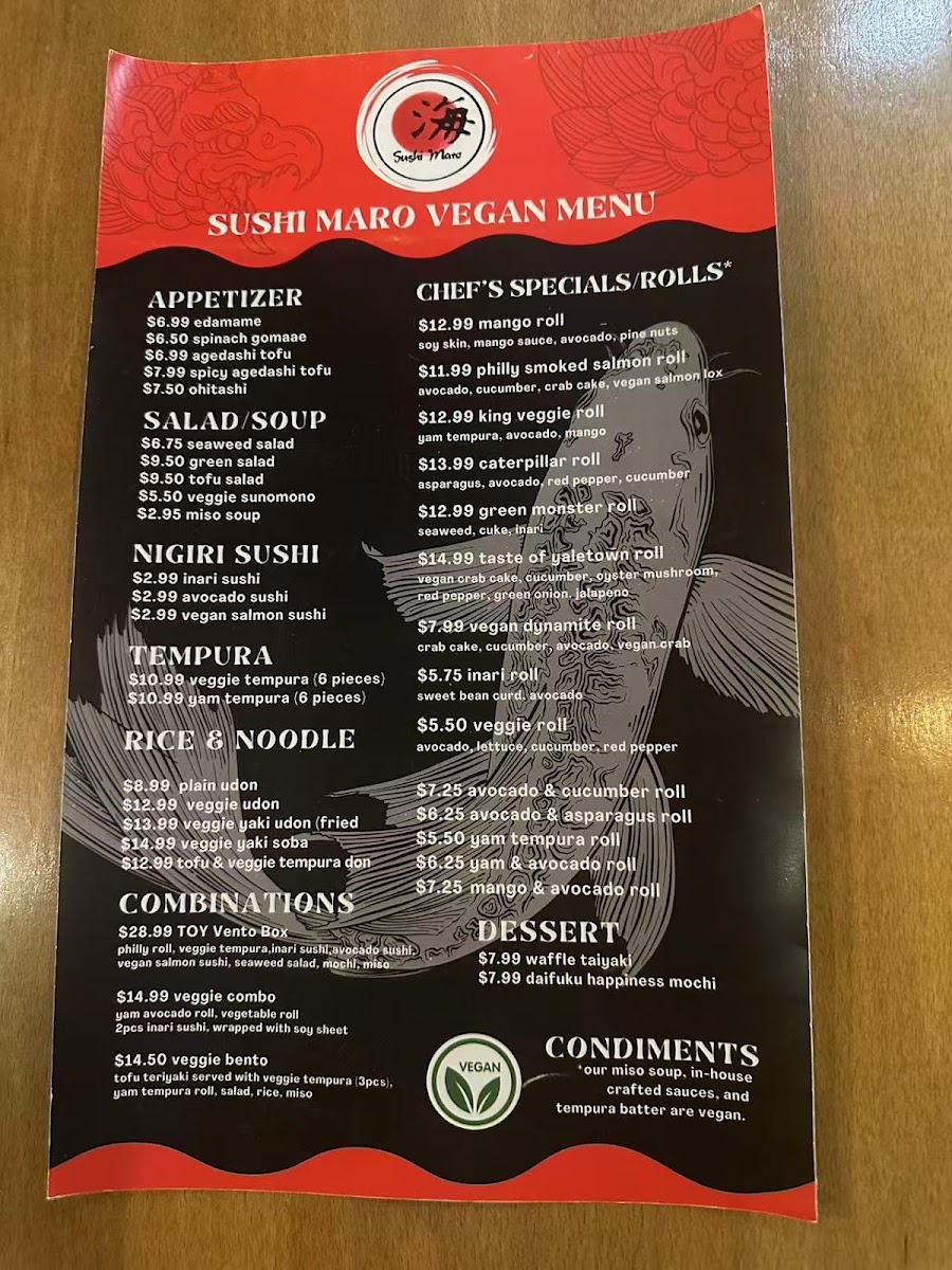 Sushi Maro Japanese Restaurant Menu 1