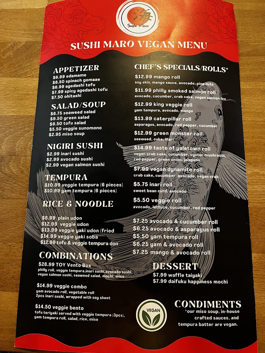 Sushi Maro Japanese Restaurant Menu 2
