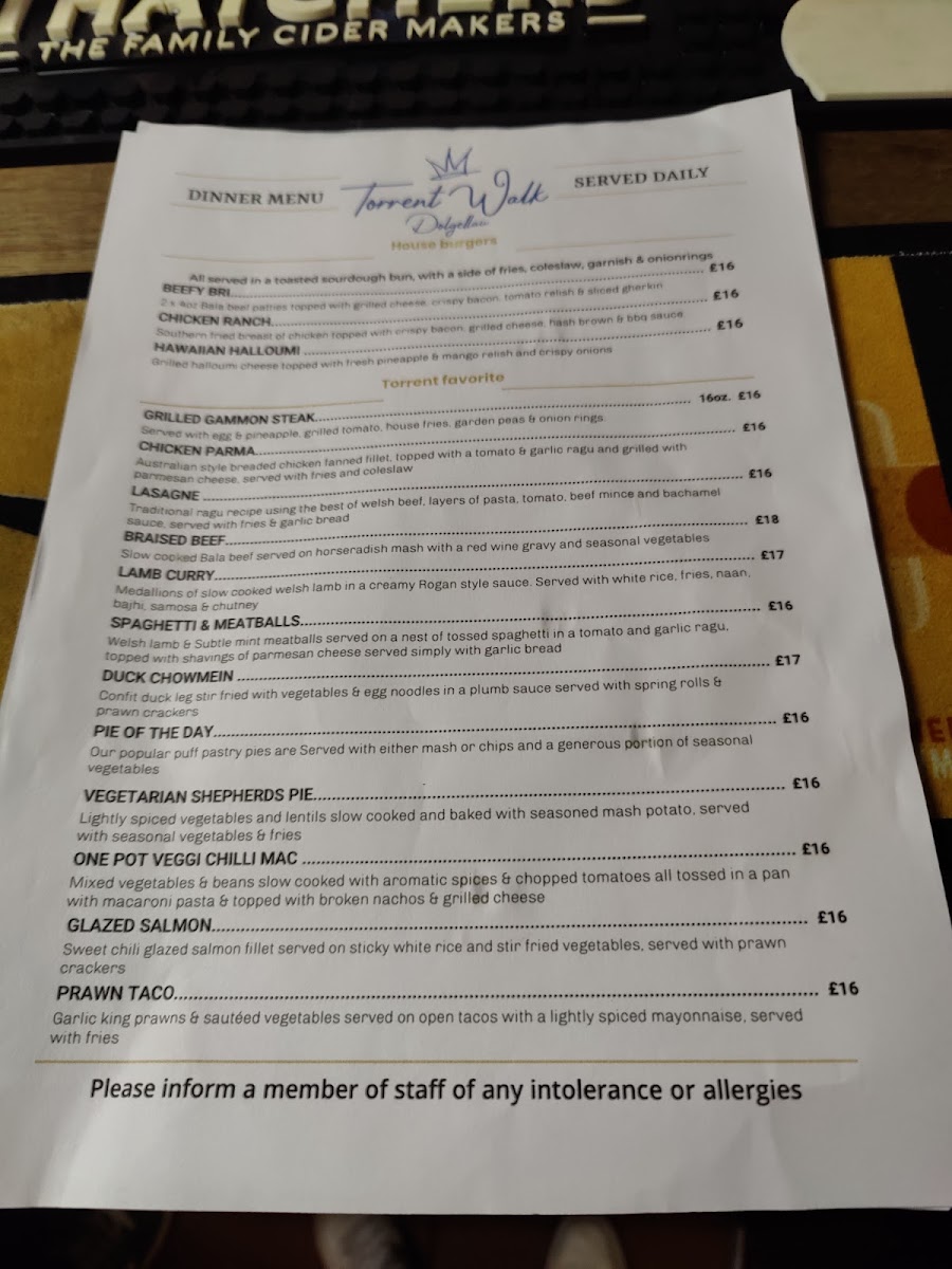 Torrent Walk Hotel Menu 4