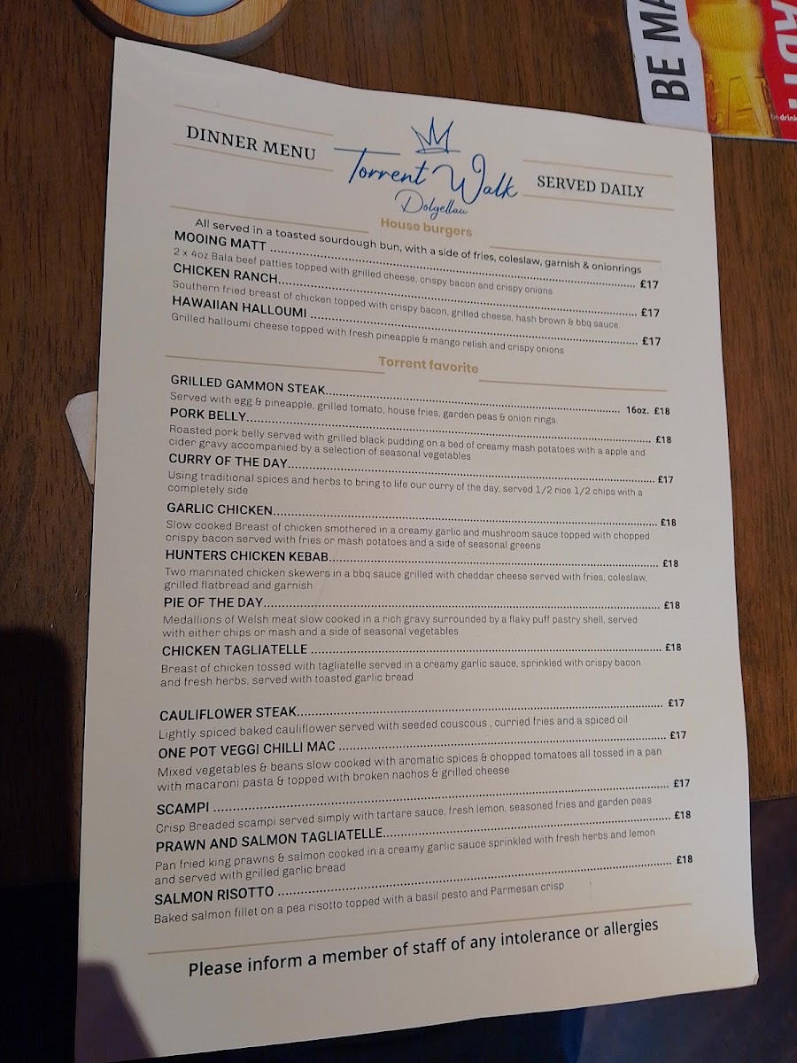 Torrent Walk Hotel Menu 5