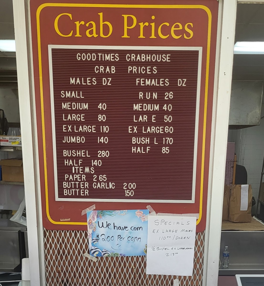 Good Times Crab House Menu 1