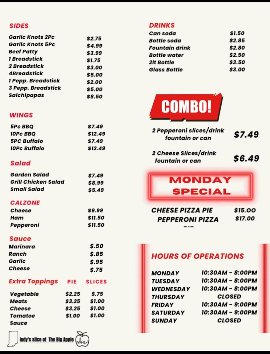 Manhattan Pizzeria Menu 2