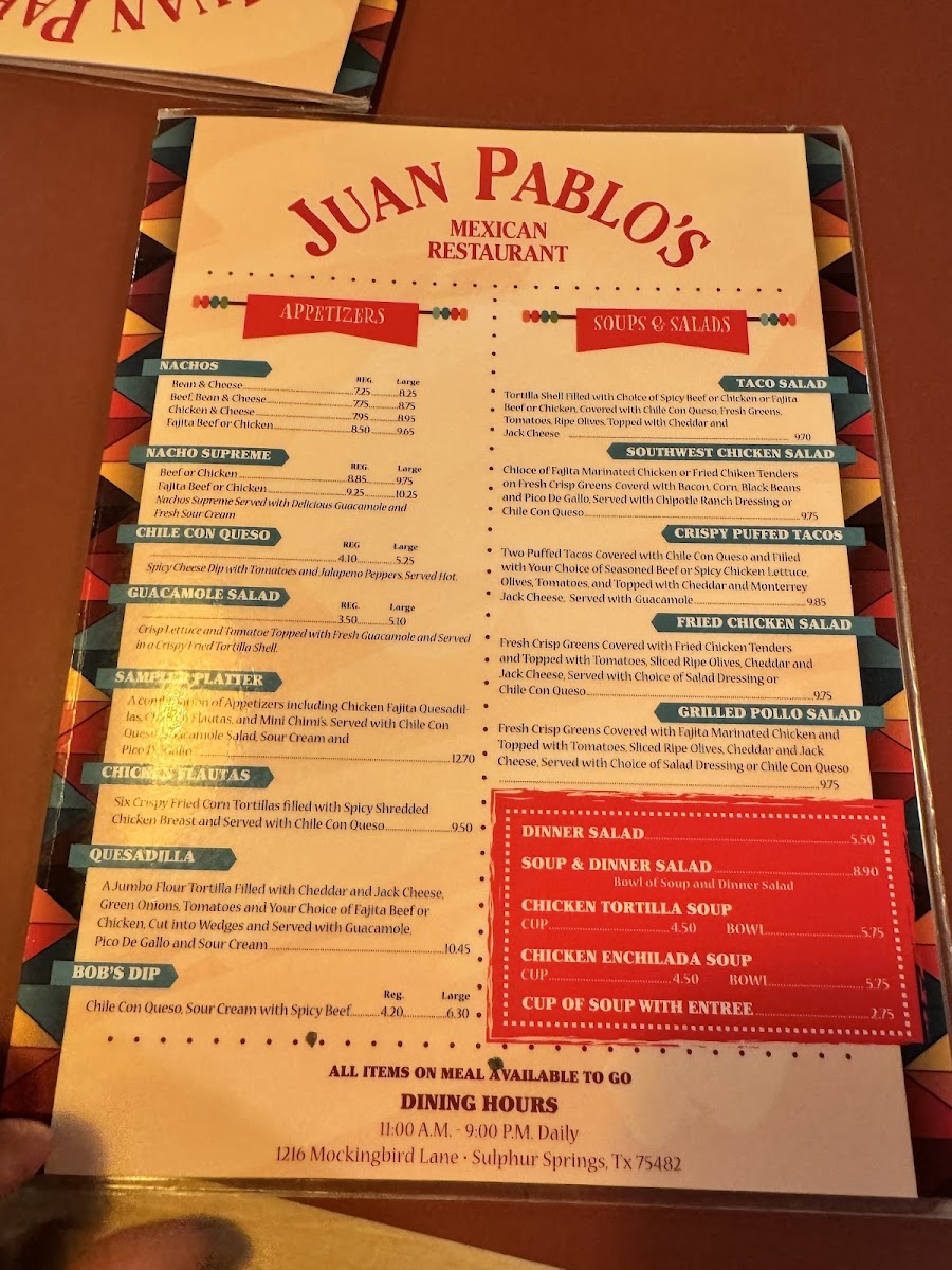 Juan Pablos Menu 5