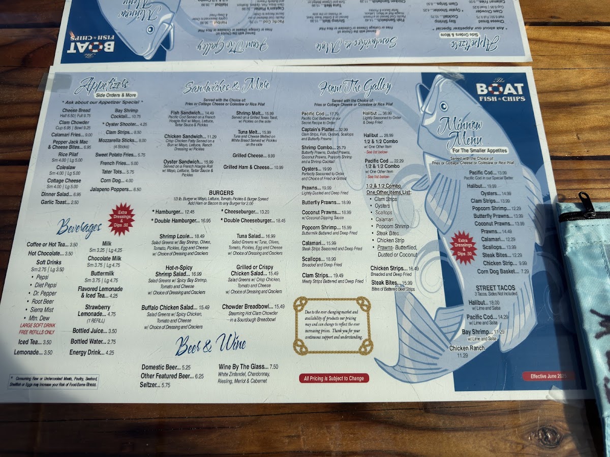 The Boat Fish & Chips Menu 4